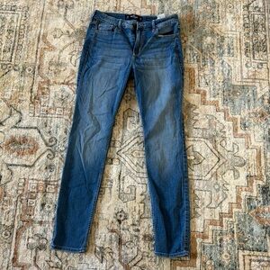 High rise super skinny blue jeans